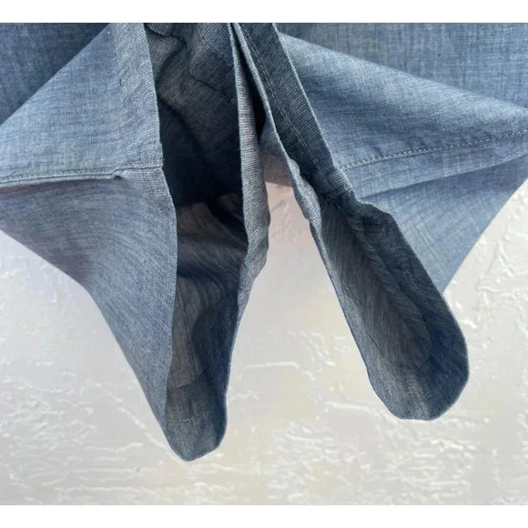 Banana Republic Womens Flat Front Trouser Wide Leg Pants Chambray Blue Sz 8 - Picture 10 of 13